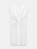 Vestido Midi Con Nudo 100% Algodón