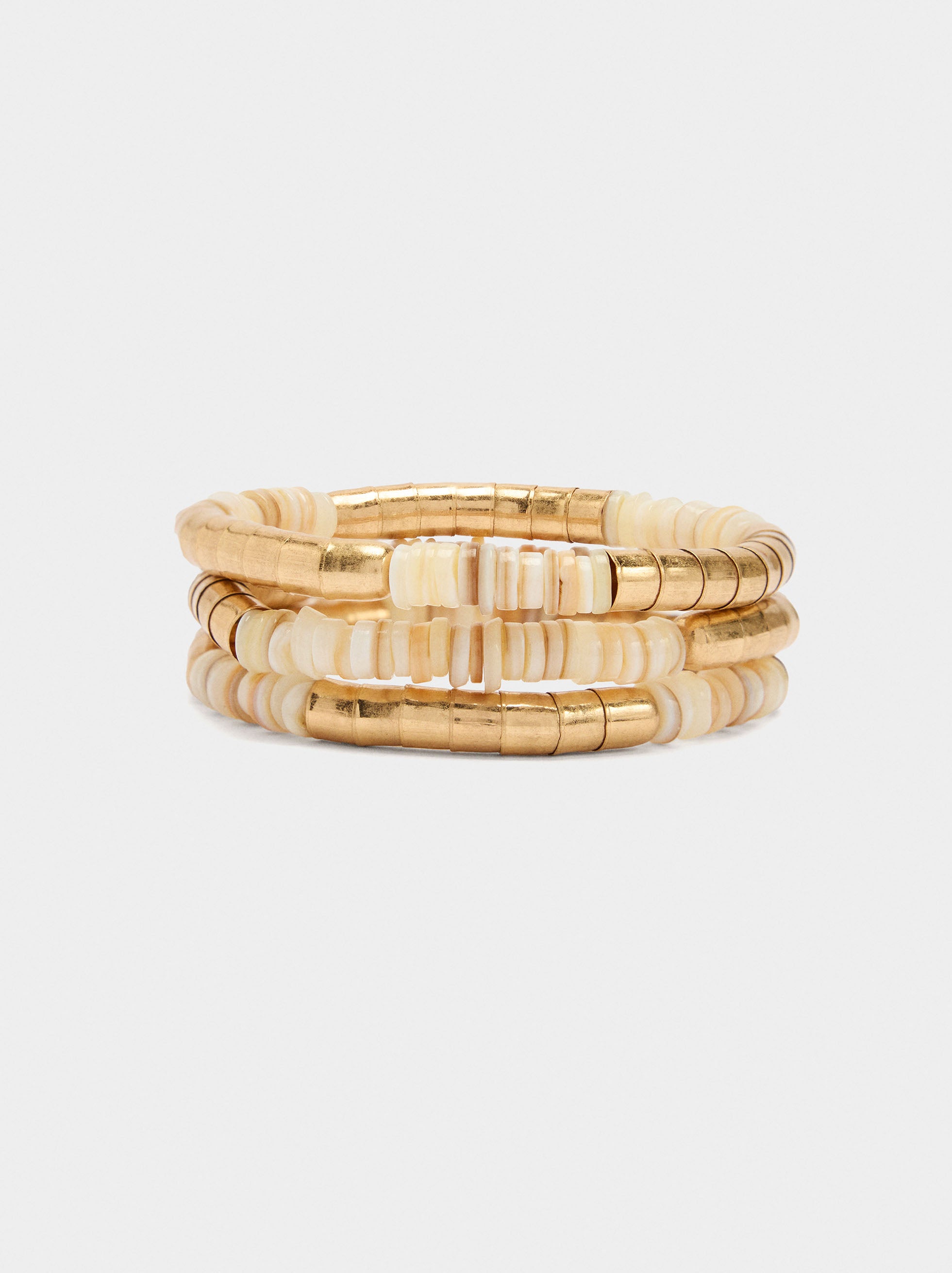 Set De Pulseras Elásticas Con Conchas