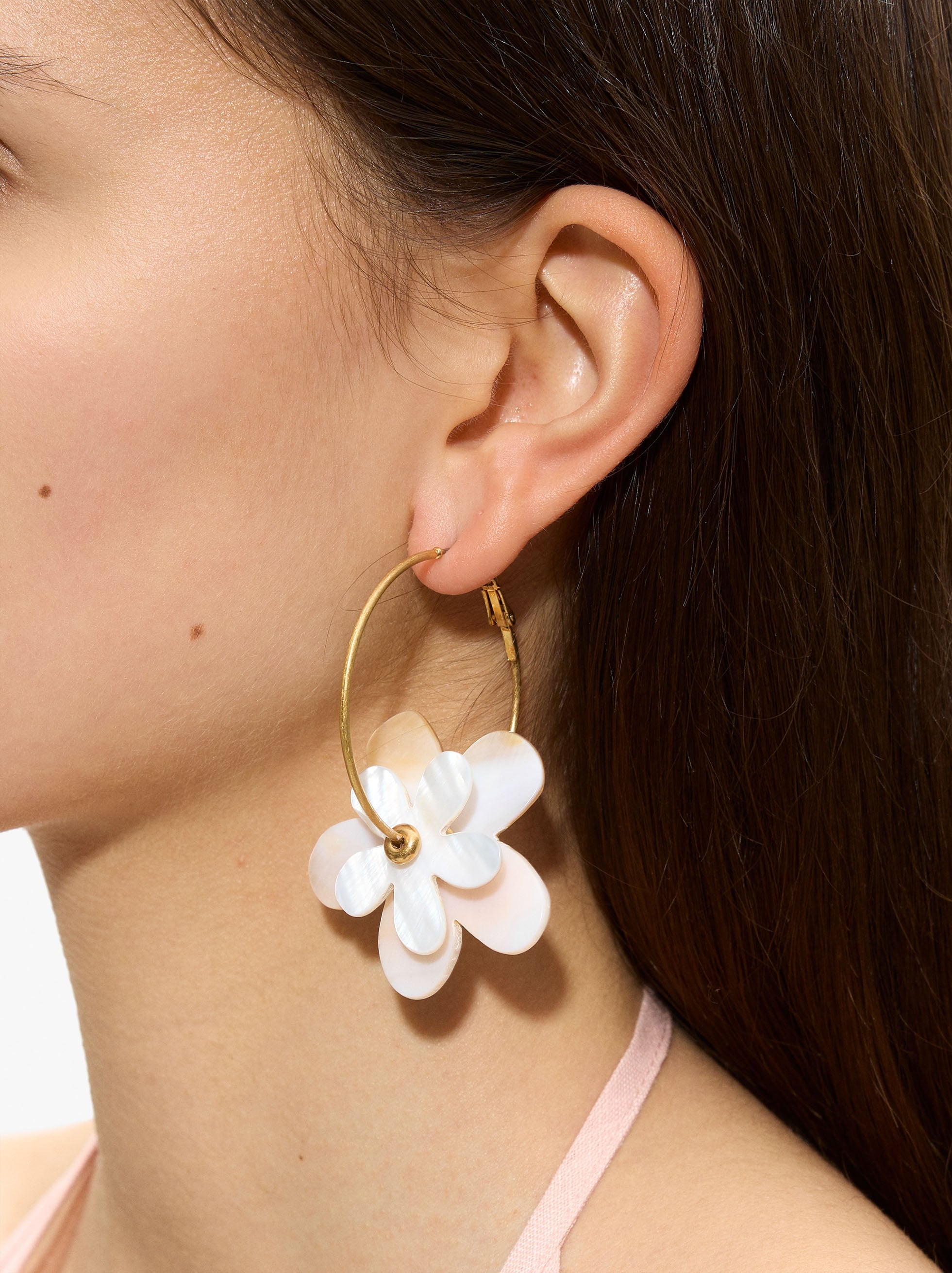 Aros Con Flor De Conchas