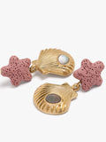 Pendientes Efecto Coral Con Conchas