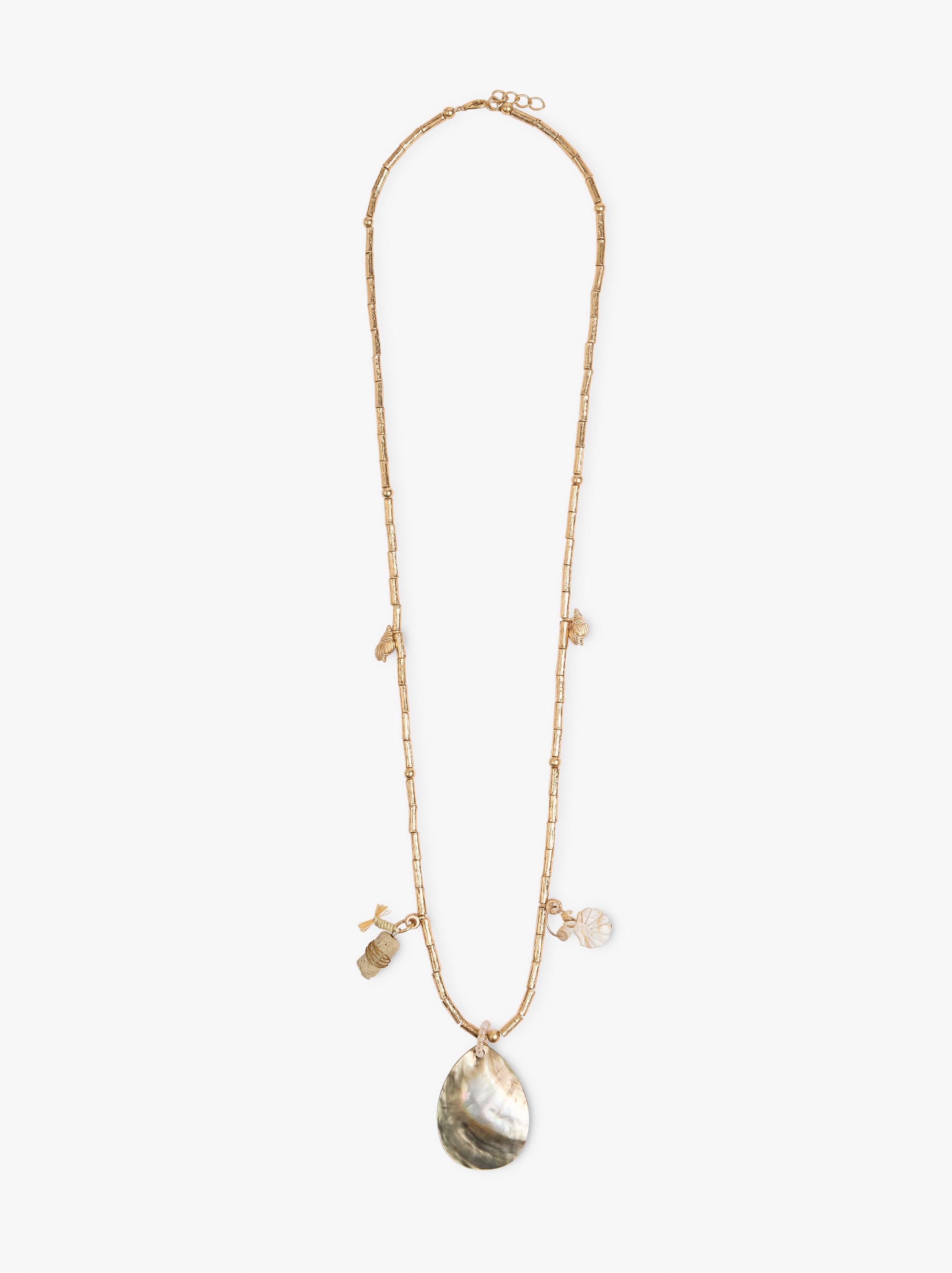 Collar Largo Con Colgante Con Concha