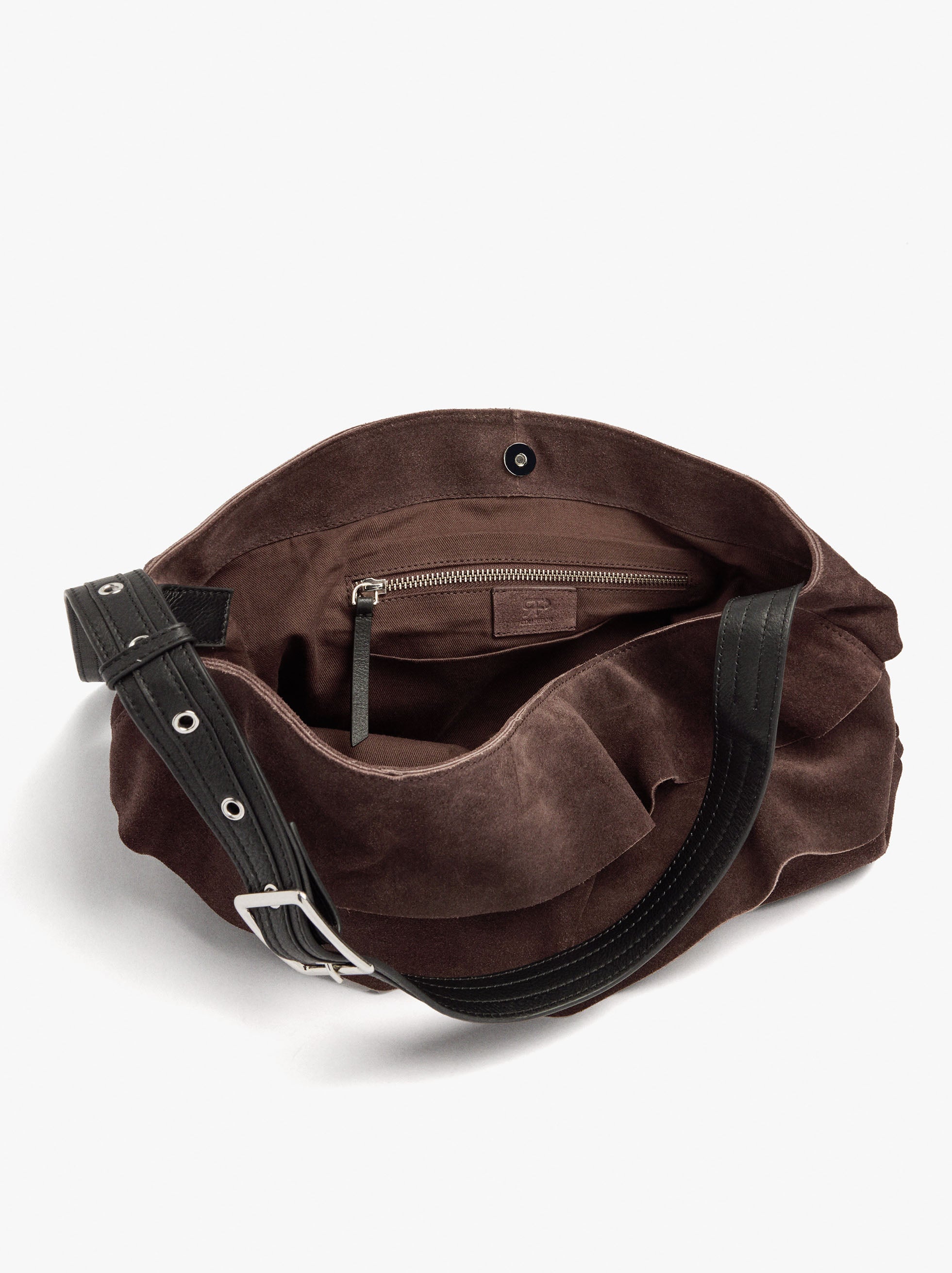 Bolso Shopper De Piel Con Volantes
