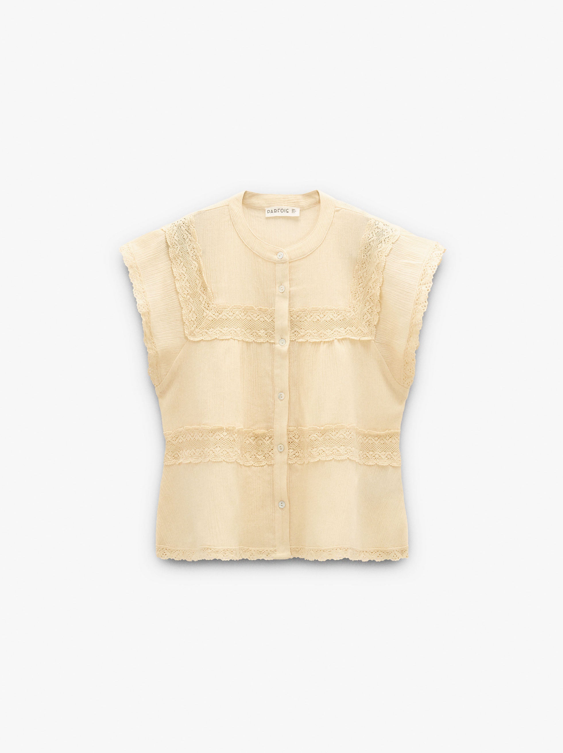 Blusa Con Detalles De Croché 100% Algodón