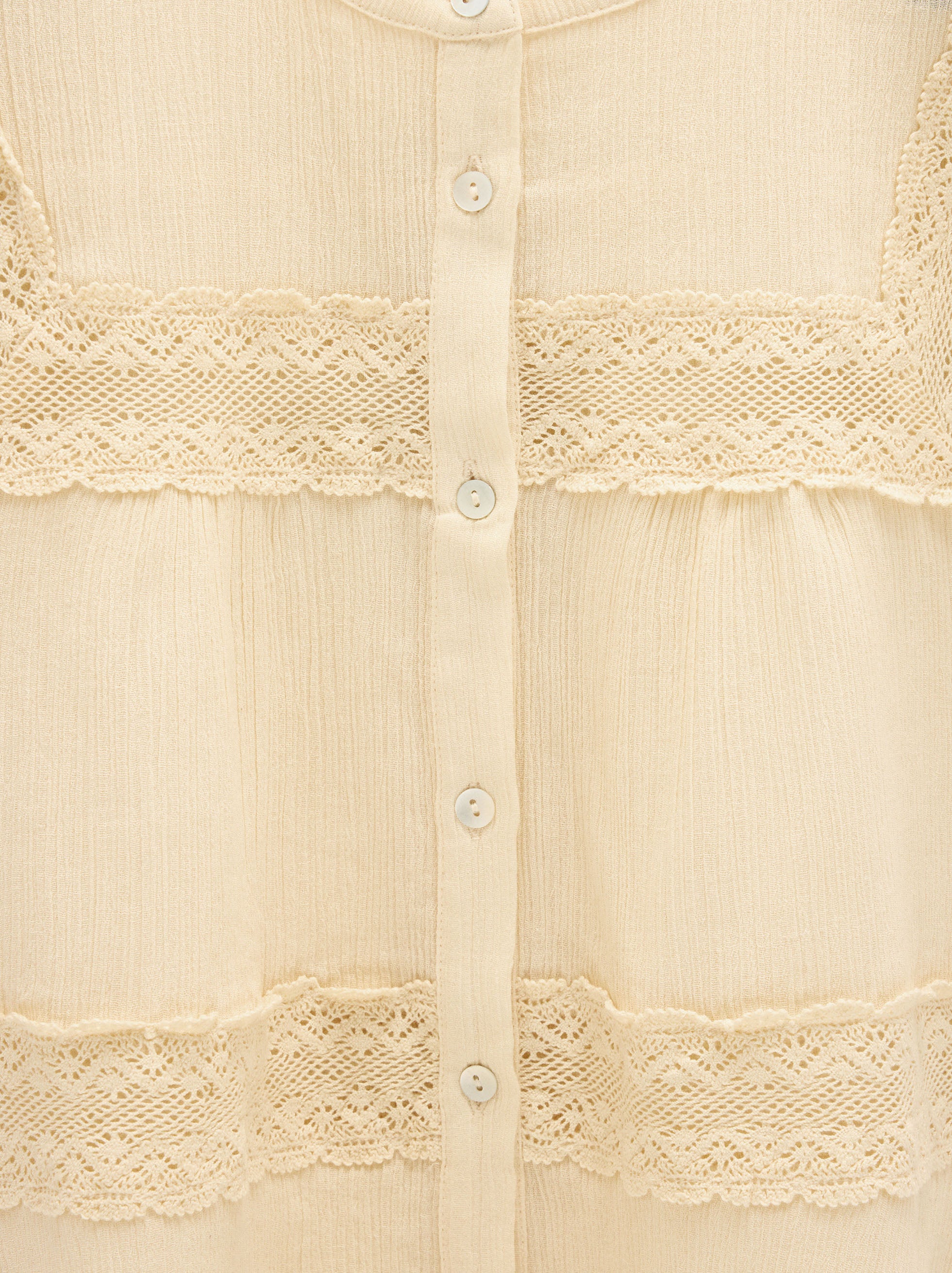 Blusa Con Detalles De Croché 100% Algodón