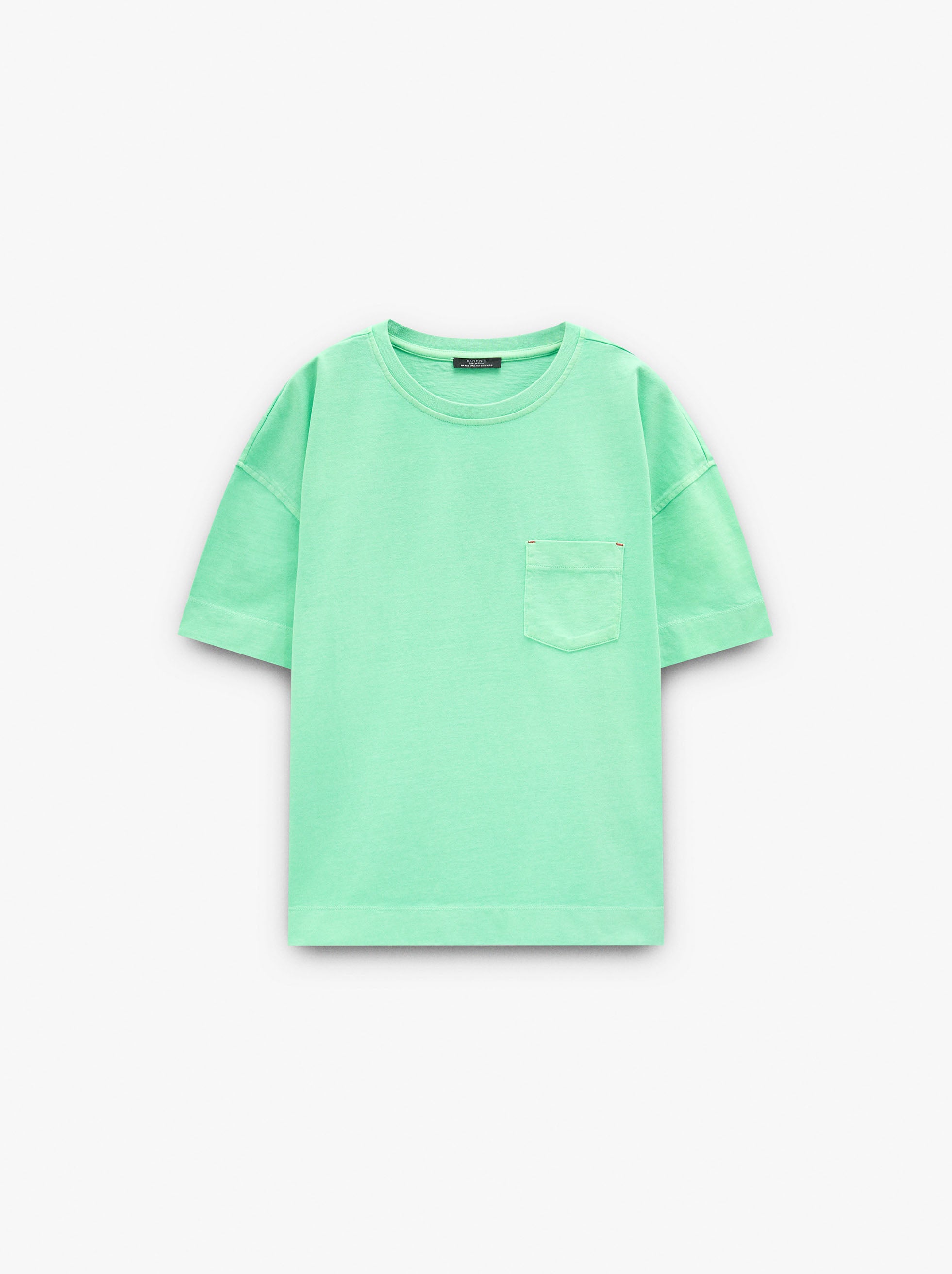 Camiseta Lisa Con Bolsillo 100% Algodón