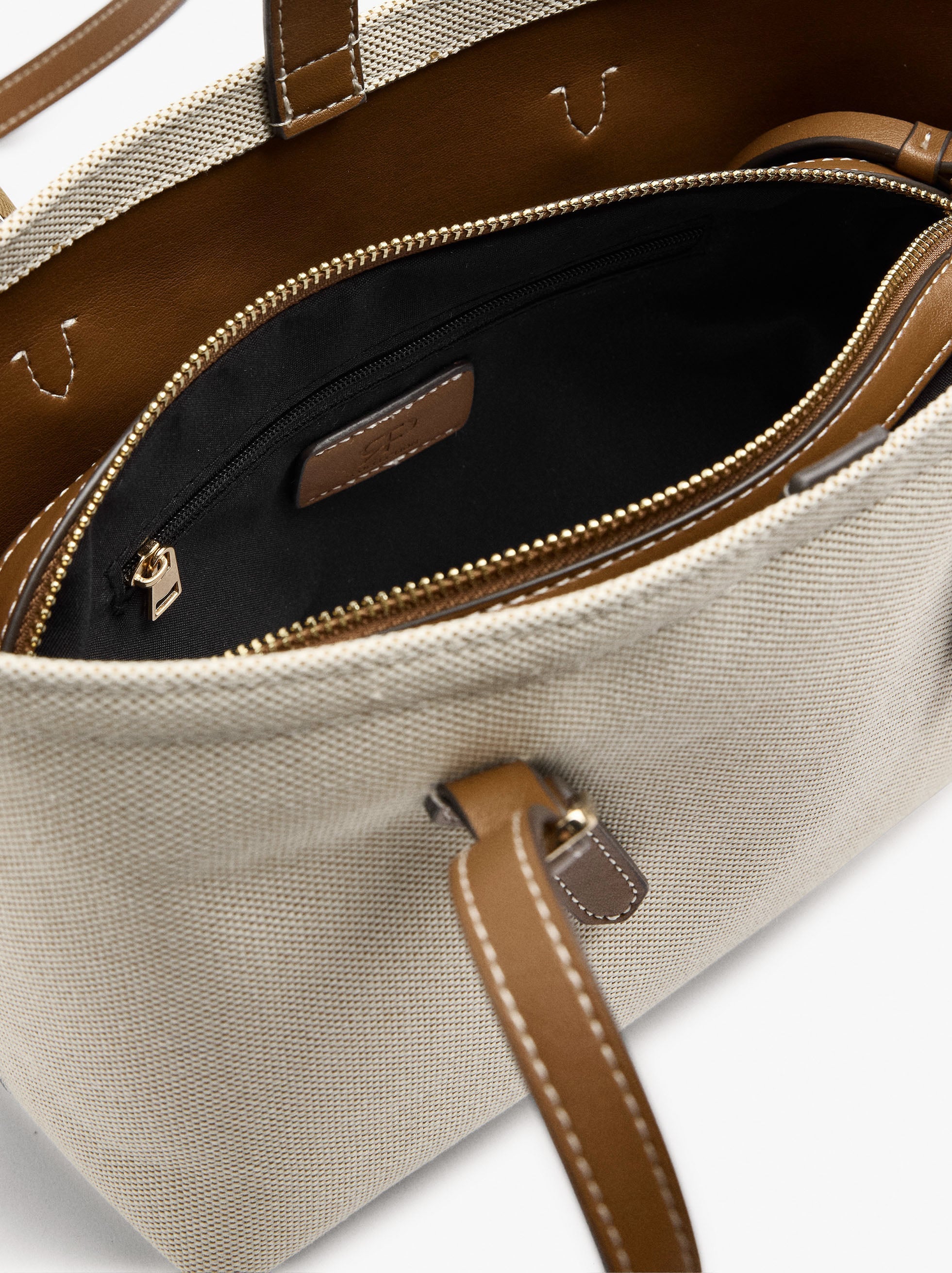 Bolso Tote De Lona Con Bolsa Removible