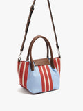 Bolso Tote De Nylon A Rayas Con Solapa