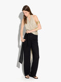 Pantalón Con Drapeado Y Nudo