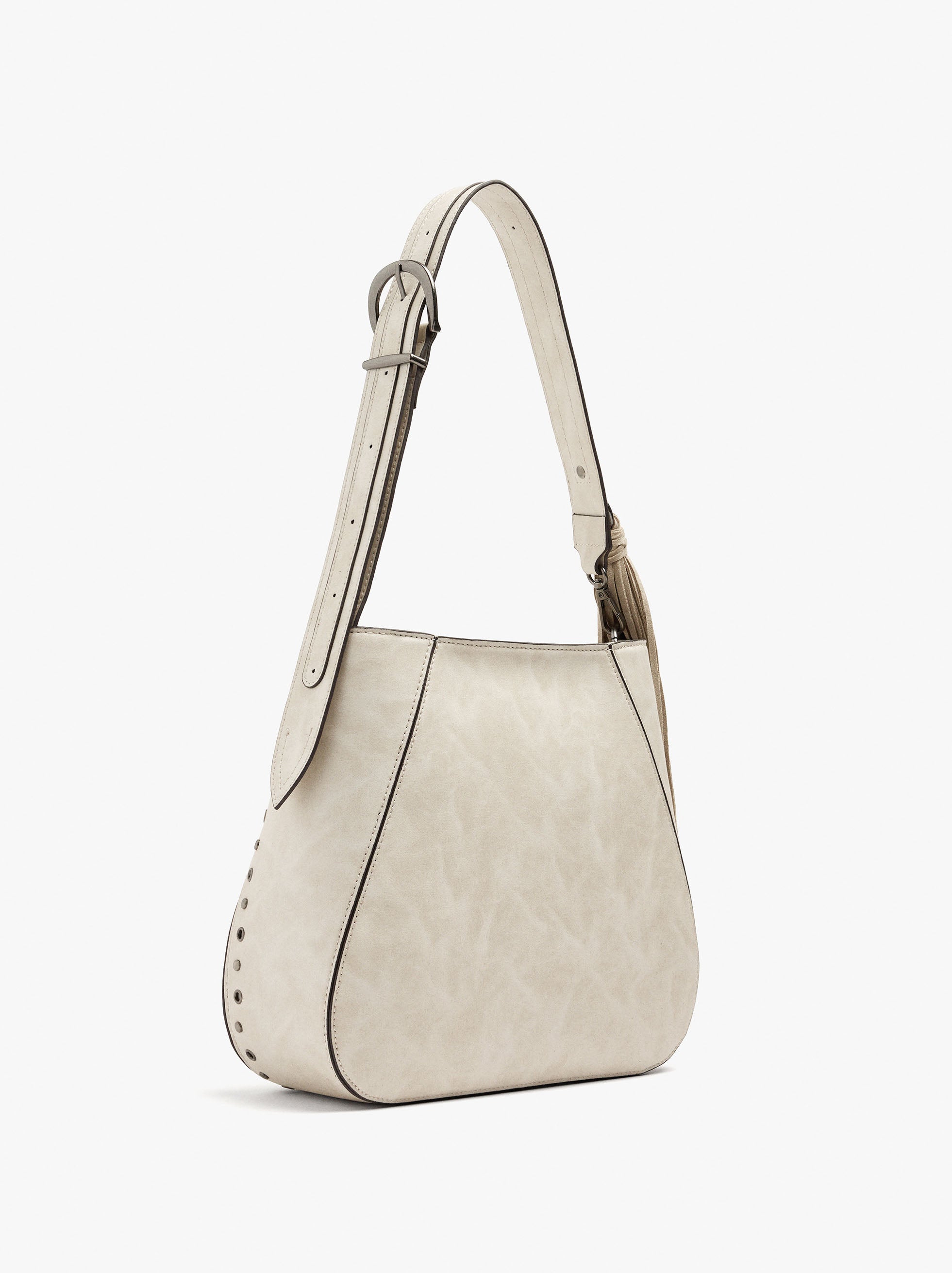 Bolso De Hombro Con Flecos Y Tachuelas L