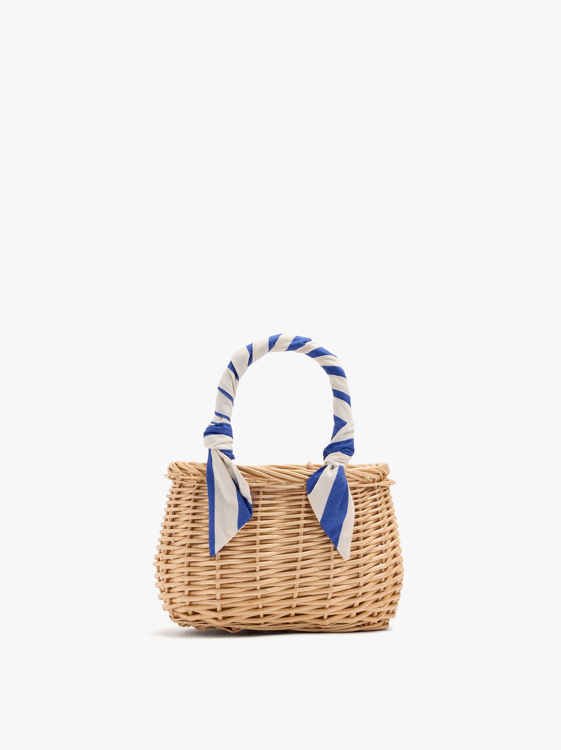 Bolso Tote De Rattan Con Asa Trenzada