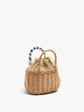 Bolso Tote De Rattan Con Asa Trenzada