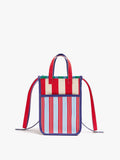 Bolso Tote Sarga Reversible A Rayas