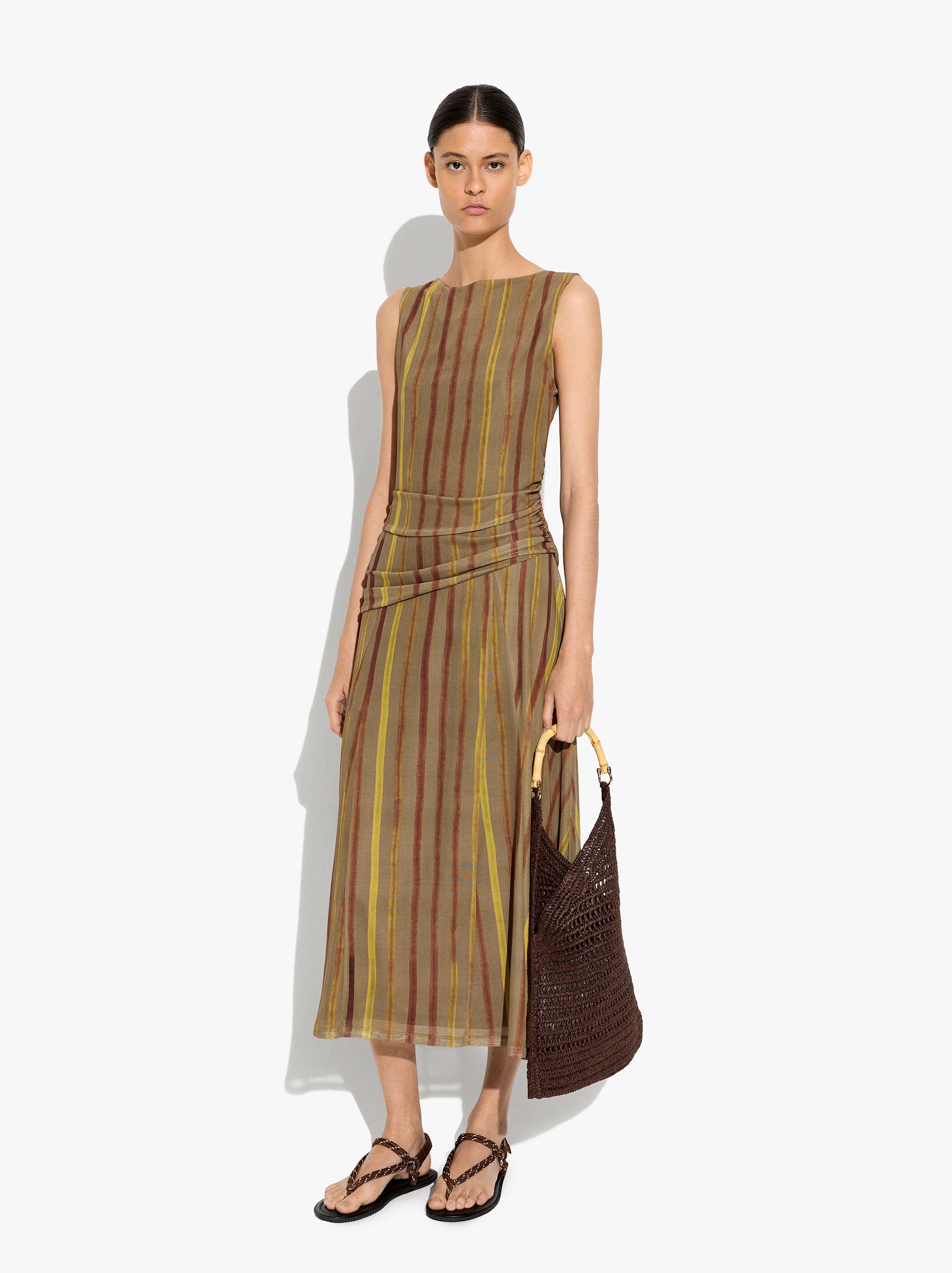 Vestido Estampado A Rayas