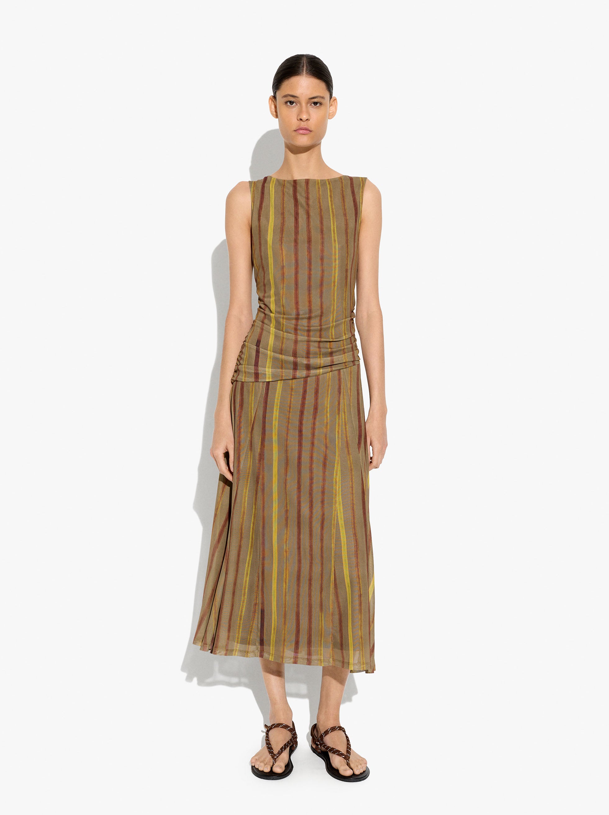 Vestido Estampado A Rayas