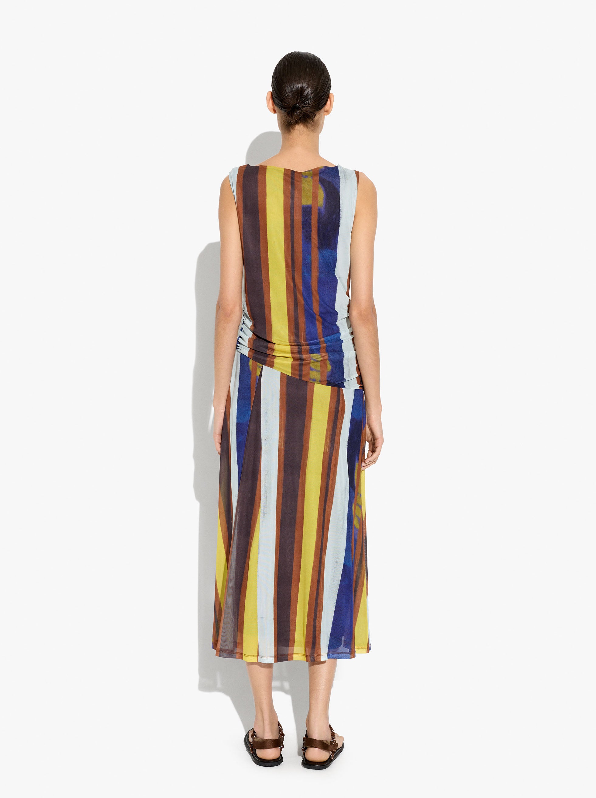 Vestido Estampado A Rayas
