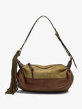 Bolso De Hombro Efecto Piel Con Flecos
