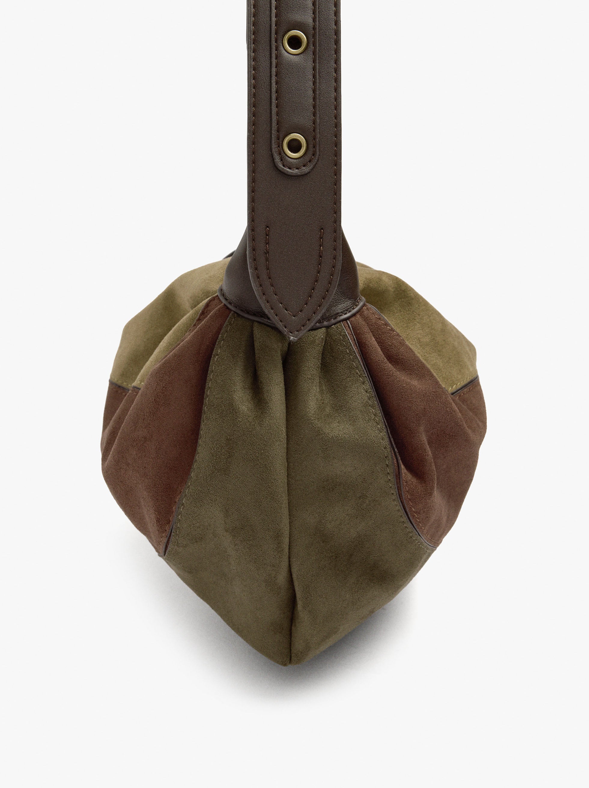 Bolso De Hombro Efecto Piel Con Flecos