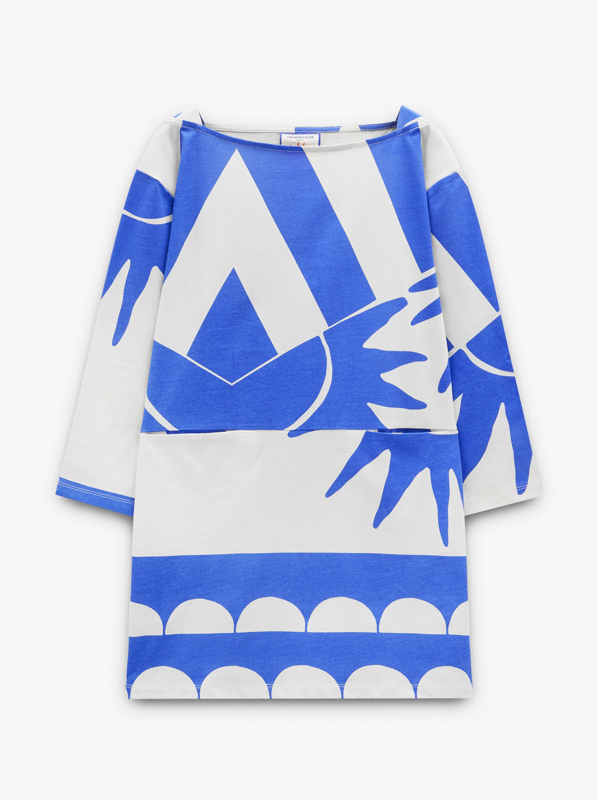 Vestido Estampado Cuello Barco 100% Algodón