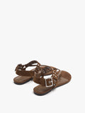 Sandalias Planas De Piel Con Tachuelas