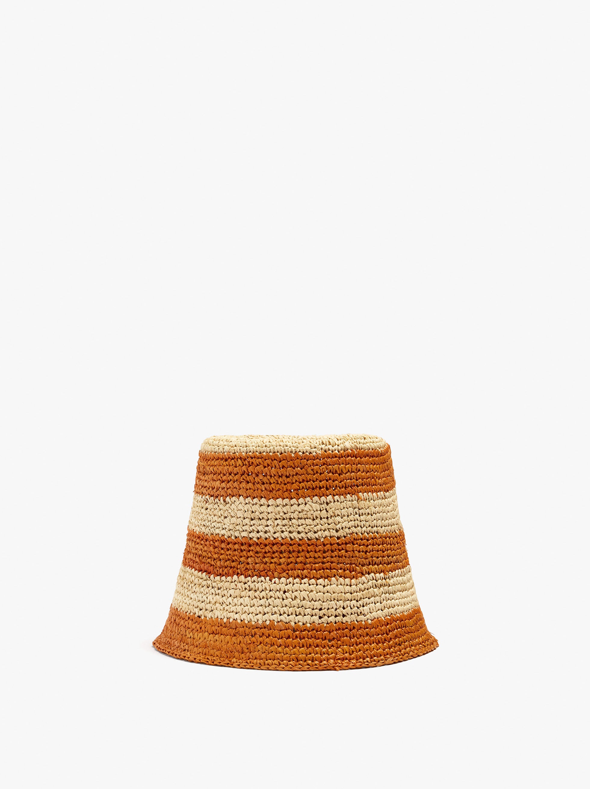 Sombrero Bucket A Rayas De Rafia