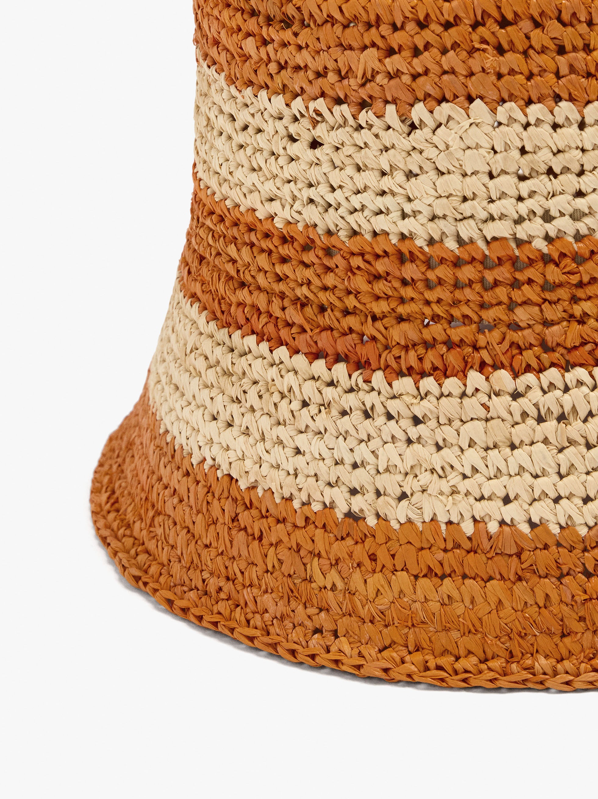 Sombrero Bucket A Rayas De Rafia