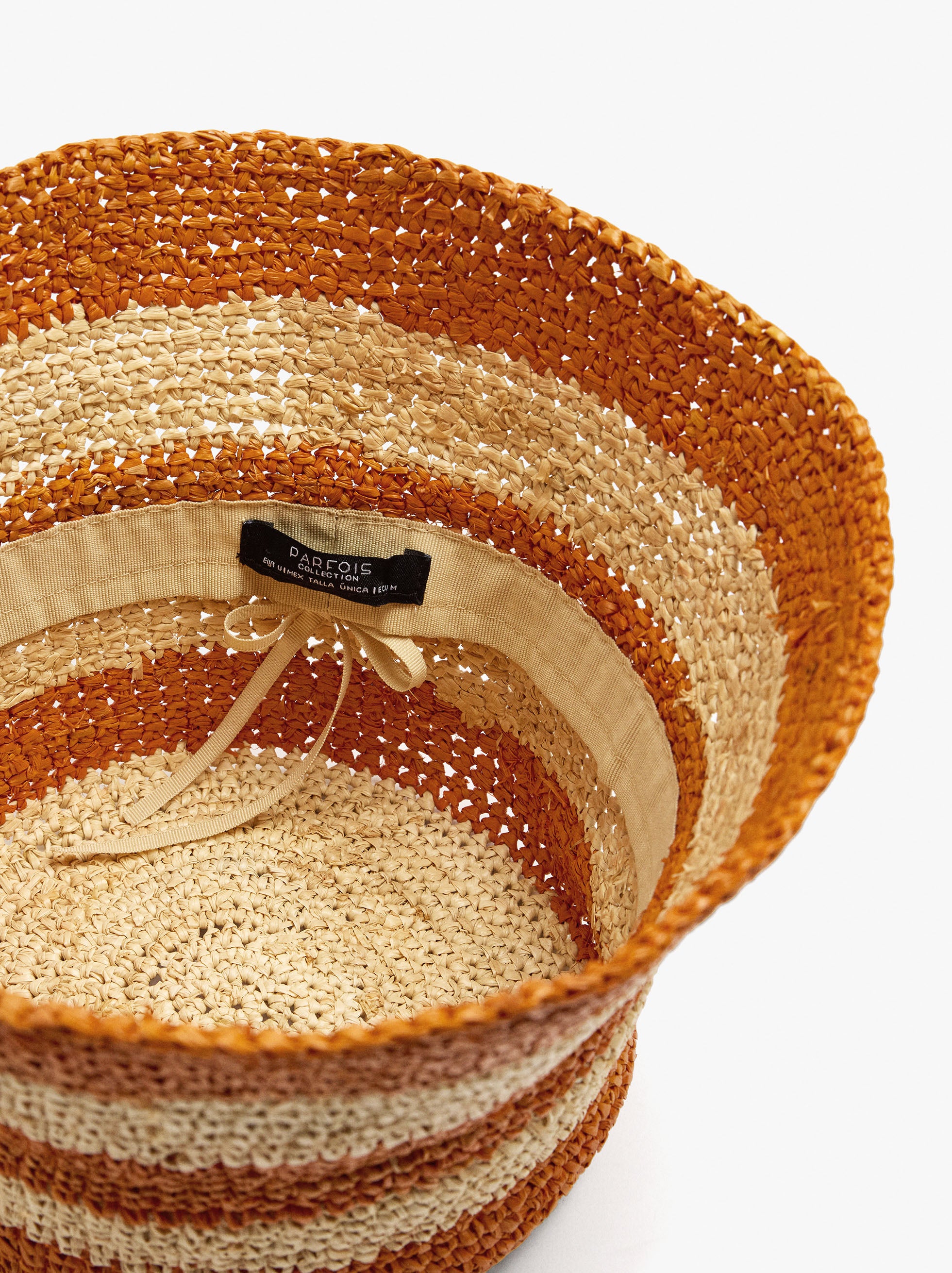 Sombrero Bucket A Rayas De Rafia