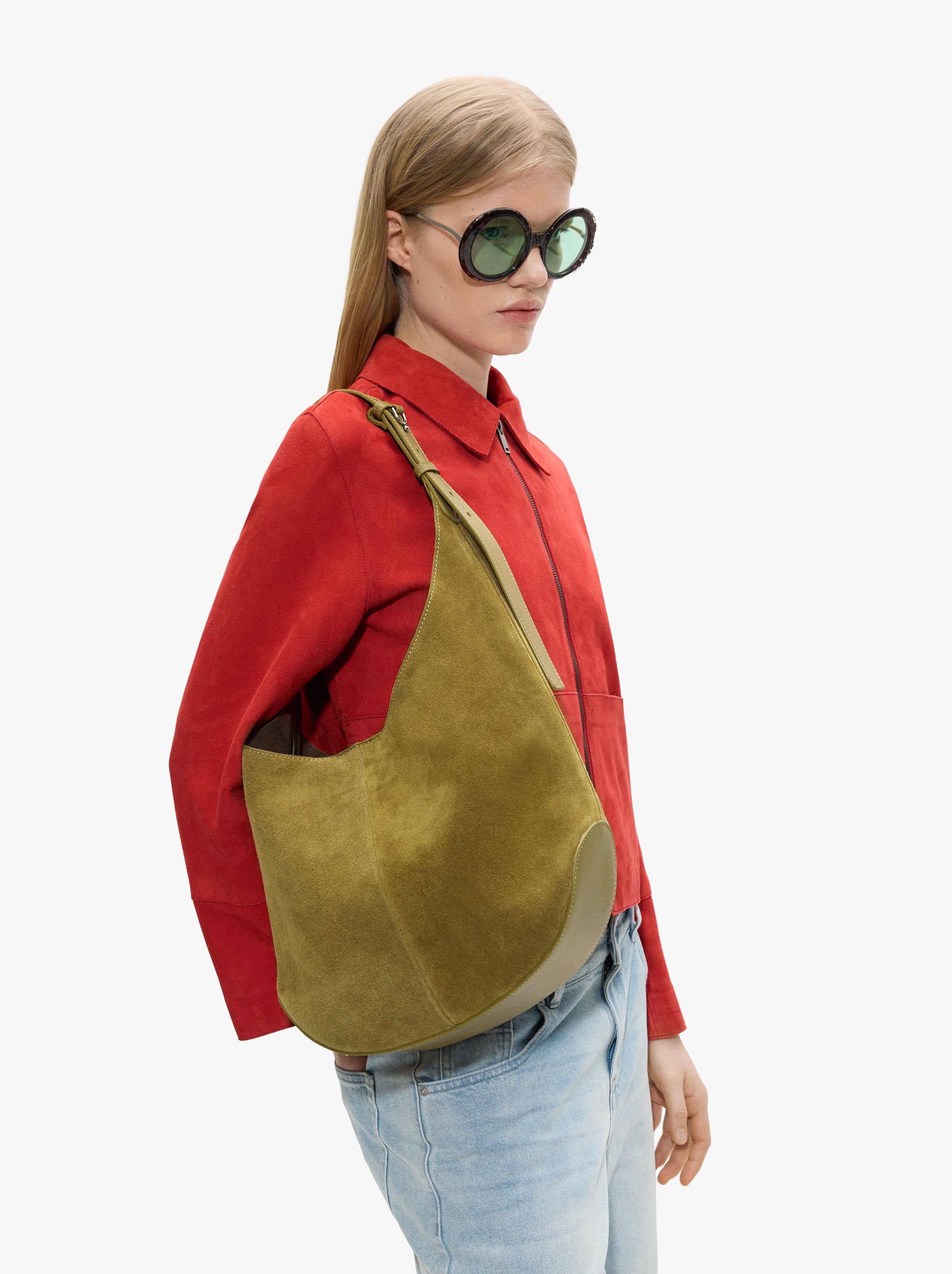 Bolso De Piel Redondeado Con Bolsa Removible