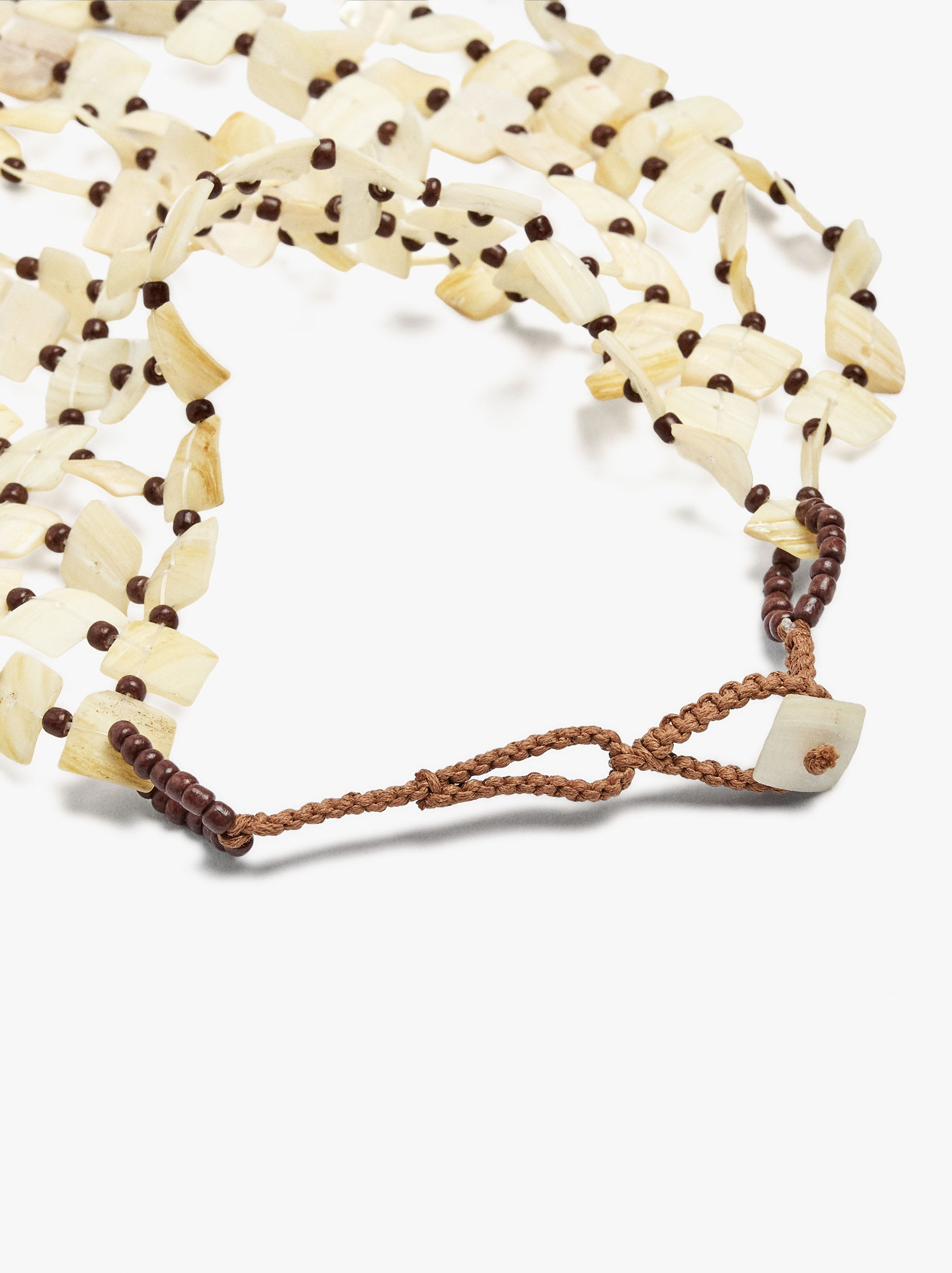 Collar Flecos Largos Con Conchas