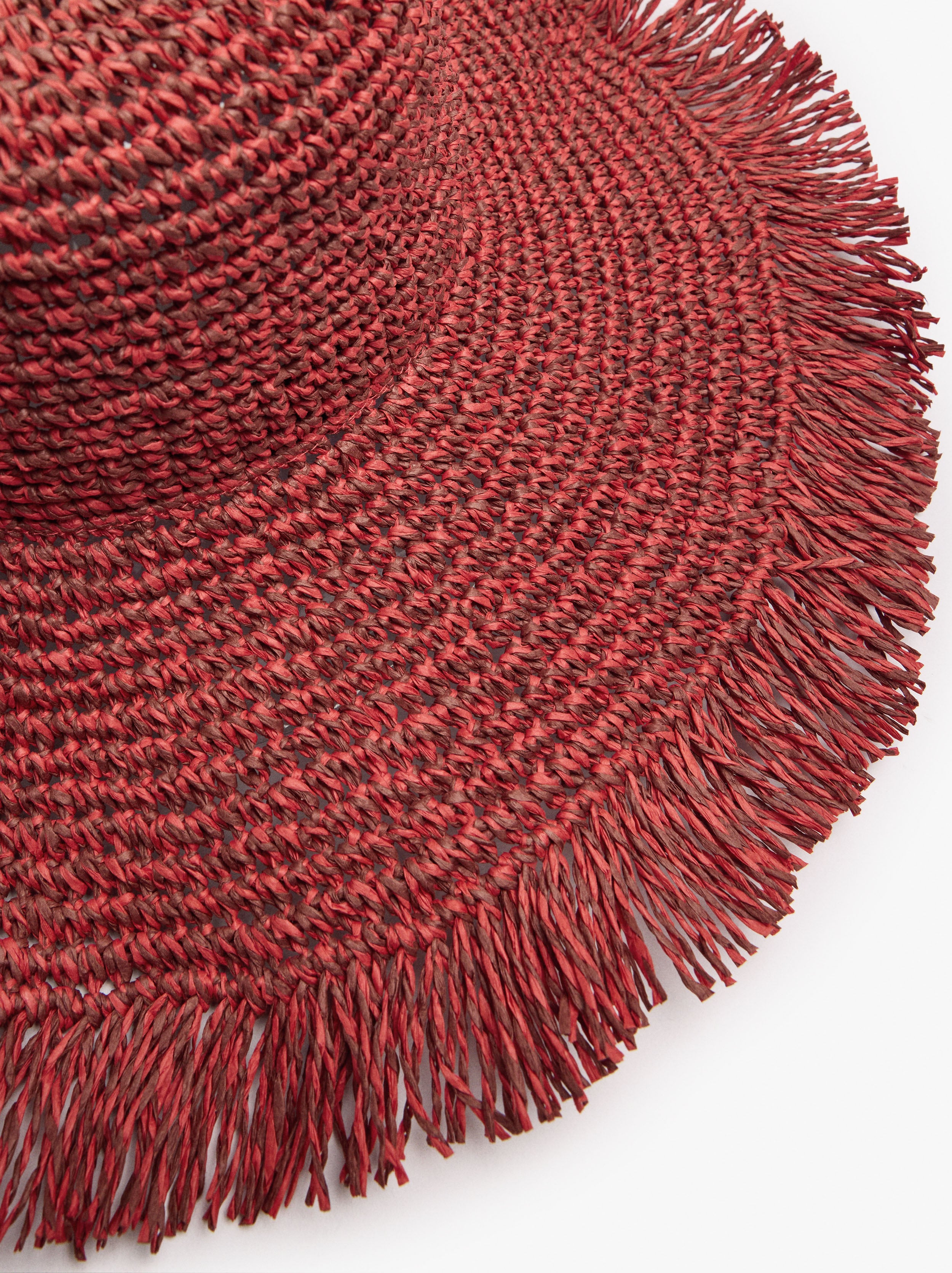 Sombrero Con Flecos Efecto Rafia
