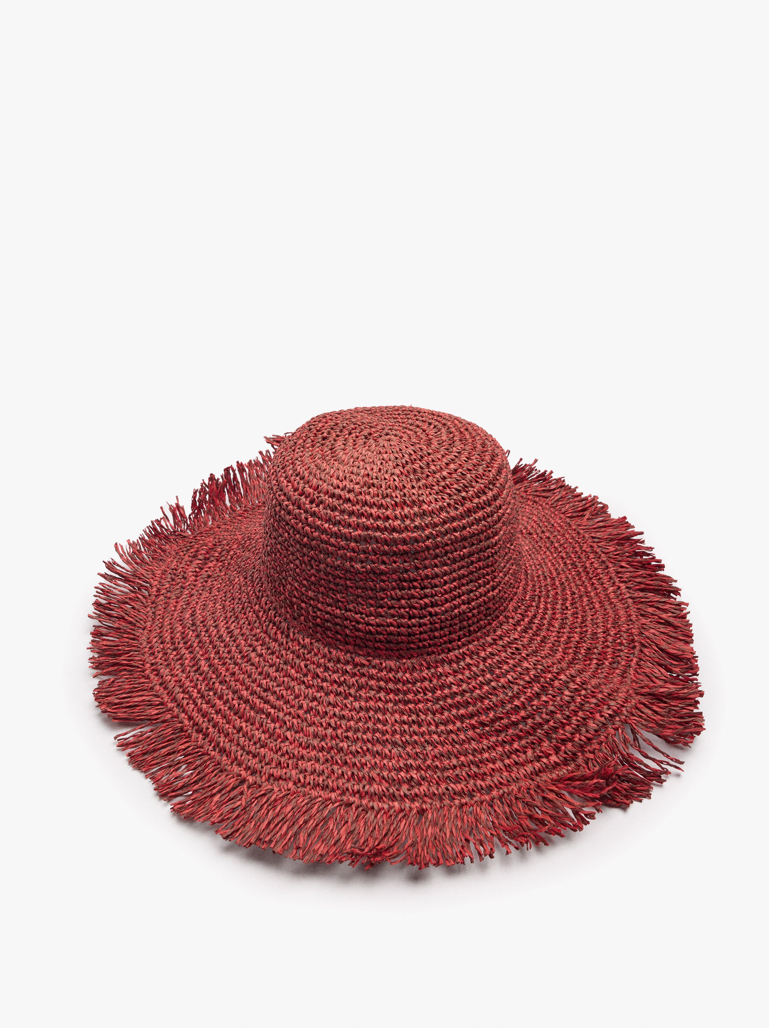 Sombrero Con Flecos Efecto Rafia