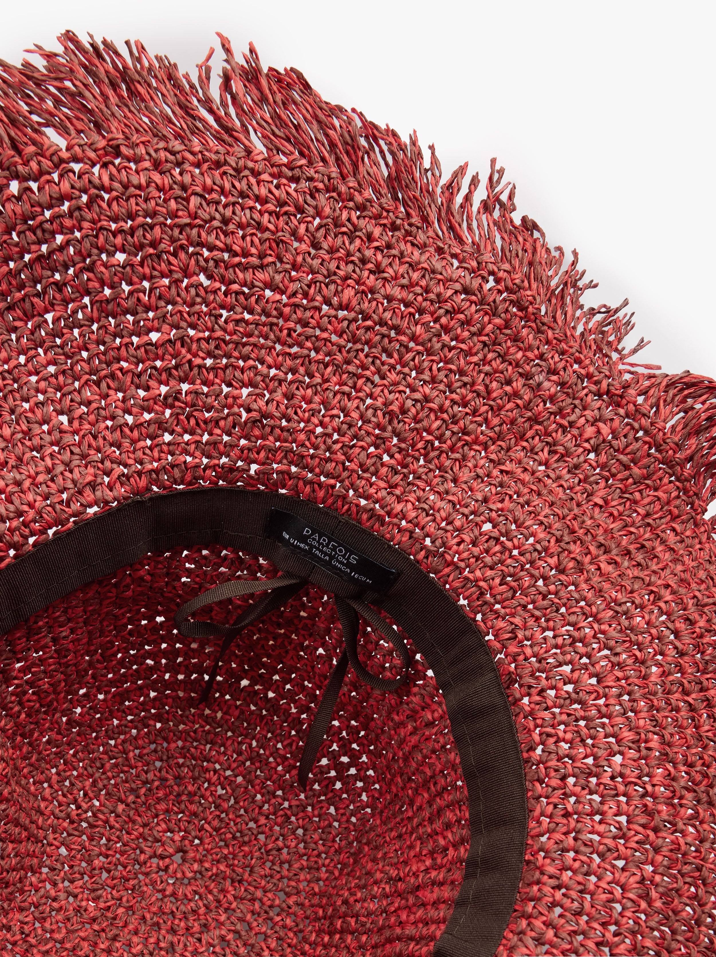 Sombrero Con Flecos Efecto Rafia