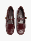 Mocasines De Piel Con Tira Y Hebilla