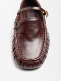 Mocasines De Piel Con Tira Y Hebilla