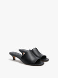 Sandalias De Piel Con Tacón Y Tira Ancha