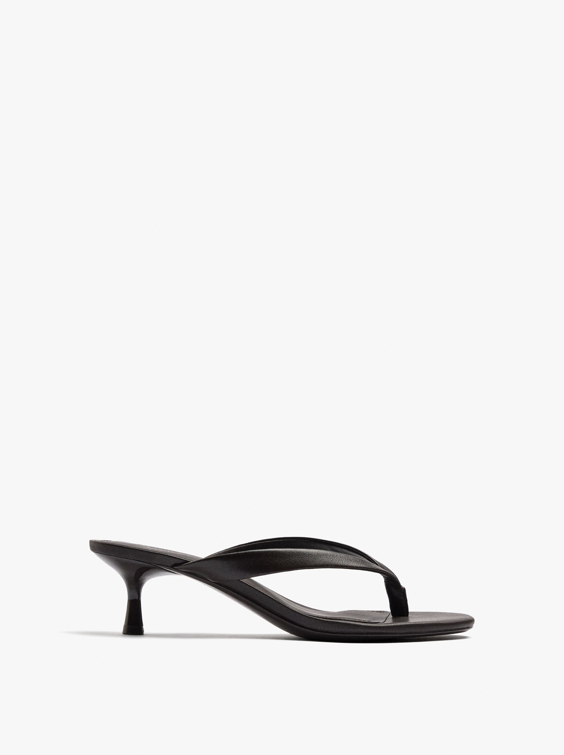 Sandalias De Piel Con Tacón Kitten