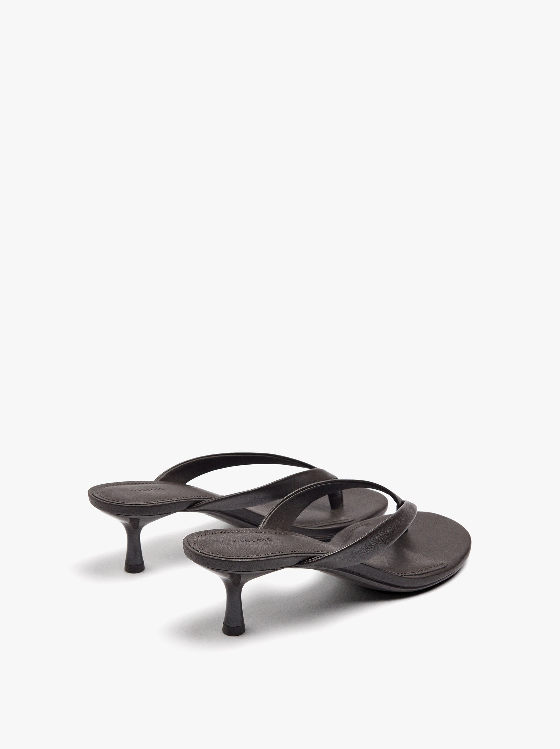 Sandalias De Piel Con Tacón Kitten